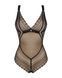 Кружевное боди с декольте Obsessive Estiqua teddy M/L, черное, широкие лямки 105244 фото 7