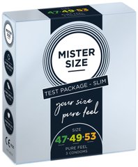 Набор презервативов Mister Size - pure feel - 47–49–53 (3 condoms), 3 размера, толщина 0,05 мм 105953 фото