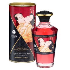 Разогревающее масло Shunga Aphrodisiac Warming Oil - Sparkling Strawberry Wine (100 мл) без сахара 109305 фото