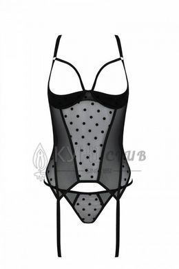 Корсет Passion MARINA CORSET, L/XL, black, з відкритими чашками 107736 фото