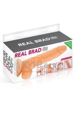 Фаллоимитатор с подвижной крайней плотью Real Body - Real Brad, диаметр 4,5см, TPE 100039 фото