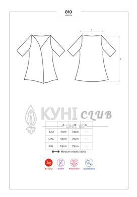 Сатиновый открытый пеньюар на поясе Obsessive 810-PEI&ndash;1 peignoir black 2XL/3XL, черный 105146 фото