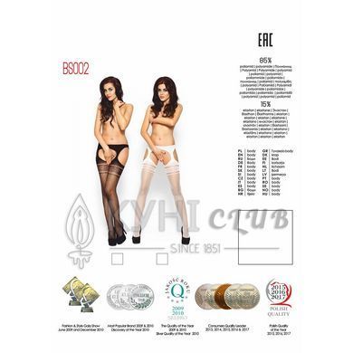 Бодістокінг Passion BS002 white, імітація панчіх і пояса 101447 фото