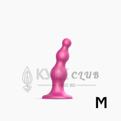 Насадка для страпона Strap-On-Me Dildo Plug Beads Framboise Metallic M, Рожевий 105794 фото