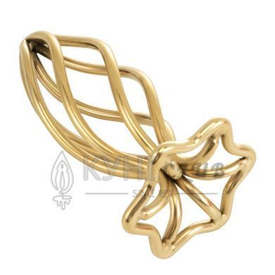 Металева анальна пробка LOCKINK SEVANDA Hollow Spiral Golden, L, золотиста, діаметр 3,9 см 110043 фото