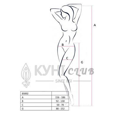Бодістокінг Passion BS002 white, імітація панчіх і пояса 101447 фото