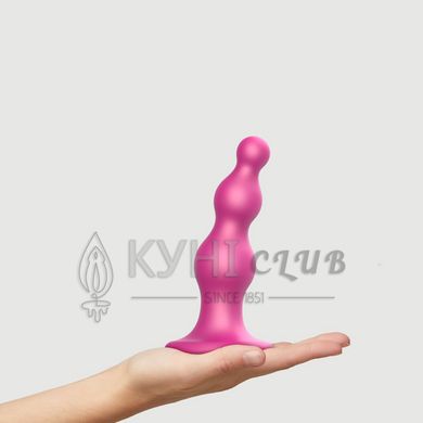 Насадка для страпона Strap-On-Me Dildo Plug Beads Framboise Metallic M, Рожевий 105794 фото