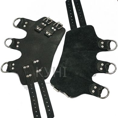 Поножи манжеты для подвеса за ноги Leg Cuffs For Suspension из натуральной кожи, цвет черный 103115 фото