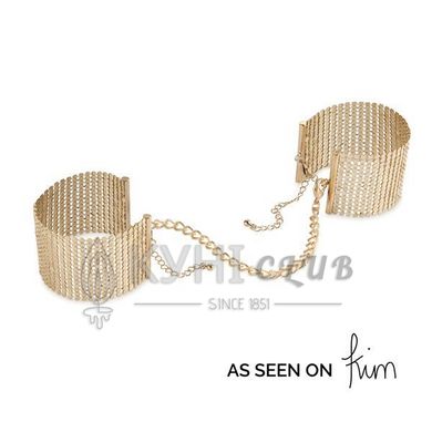 Наручники Bijoux Indiscrets Desir Metallique Handcuffs - Gold, металеві, стильні браслети 108823 фото