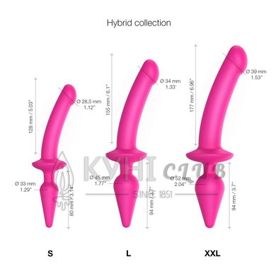 Анальна пробка з дилдо Strap-On-Me SWITCH PLUG-IN SEMI-REALISTIC DILDO FUCHSIA - L (м'ята упаковка) 104823 фото