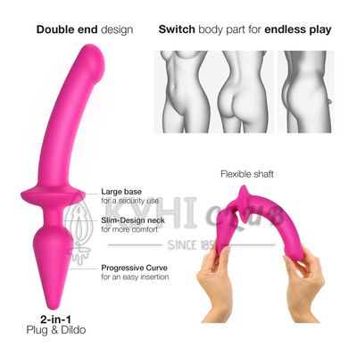 Анальна пробка з дилдо Strap-On-Me SWITCH PLUG-IN SEMI-REALISTIC DILDO FUCHSIA - L (м'ята упаковка) 104823 фото