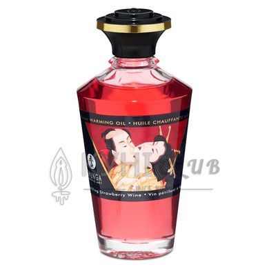 Розігрівальна олія Shunga Aphrodisiac Warming Oil – Sparkling Strawberry Wine (100 мл) без цукру 109305 фото