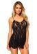 Сорочка бебі-дол Leg Avenue Rose Lace Flair Chemise Black, One Size 107120 фото 1