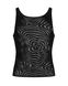 Мужская полупрозрачная майка-борцовка с узором Obsessive T103 tank top S/M/L, черная 105295 фото 5