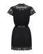 Сатиновый открытый пеньюар на поясе Obsessive 810-PEI&ndash;1 peignoir black 2XL/3XL, черный 105146 фото 6