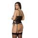Сетчатый корсет из экокожи Passion MALWIA CORSET 6XL/7XL black, с люверсами и съемными пажами 105020 фото 2