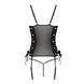 Сетчатый корсет из экокожи Passion MALWIA CORSET 6XL/7XL black, с люверсами и съемными пажами 105020 фото 4