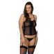 Сетчатый корсет из экокожи Passion MALWIA CORSET 6XL/7XL black, с люверсами и съемными пажами 105020 фото 1