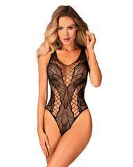 Бодістокінг з вирізами Obsessive B138 teddy S/M/L, black, з доступом 105662 фото
