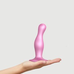 Насадка для страпона Strap-On-Me Dildo Plug Curvy Rose Dragee Metallic M 105795 фото