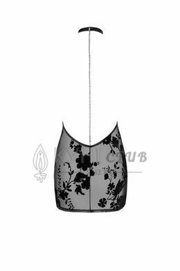 Сукня Noir Handmade F313 Mythos, 3XL, black, прозора, міні, відкрита спина, декор зі стразів 108318 фото