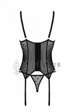 Корсет Passion MARINA CORSET, S/M, black, с открытыми чашками 107737 фото