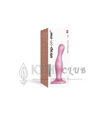 Насадка для страпона Strap-On-Me Dildo Plug Curvy Rose Dragee Metallic M 105795 фото