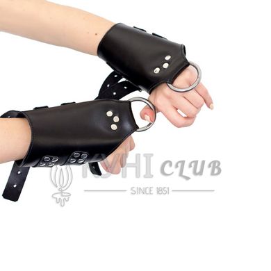 Манжети для підвісу за руки Art of Sex – Kinky Hand Cuffs For Suspension, чорні, натуральна шкіра 103116 фото