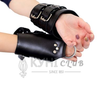 Манжети для підвісу за руки Art of Sex – Kinky Hand Cuffs For Suspension, чорні, натуральна шкіра 103116 фото