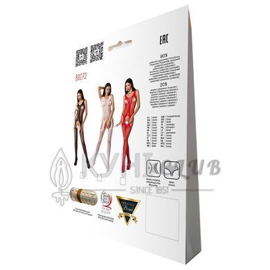 Бодистокинг с имитацией чулок и ажурной вставкой Passion BS072 white 102135 фото