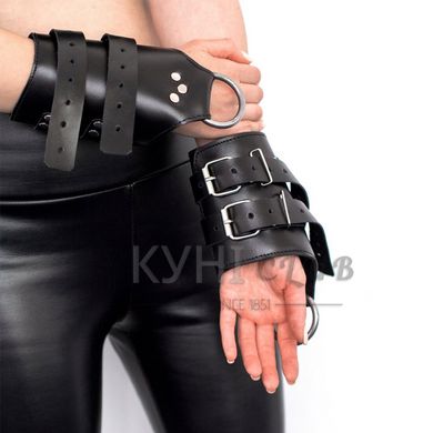 Манжети для підвісу за руки Art of Sex – Kinky Hand Cuffs For Suspension, чорні, натуральна шкіра 103116 фото