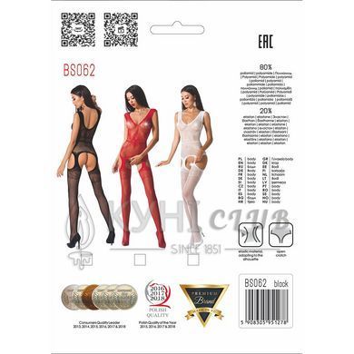 Сітчастий бодістокінг Passion BS062 One Size, White, комбінезон, імітація панчіх, відкритий доступ 100756 фото
