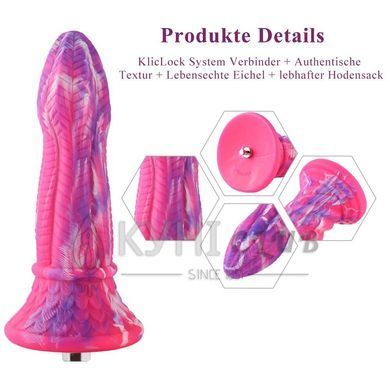 Фалоімітатор для секс-машин Hismith 10.3&Prime; Silicone Monster Dildo Series, KlicLok та присоска 104198 фото