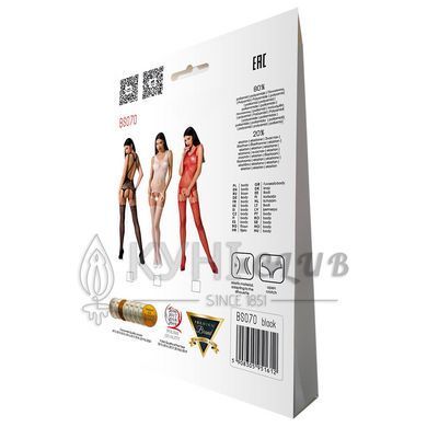 Бодистокинг Passion BS070 red, комбинезон, имитация чулок и ажурного топа 109087 фото