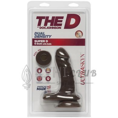 Фалоімітатор Doc Johnson The D - Super D - 6 Inch With Balls - ULTRASKYN - Chocolate, діаметр 3,8 см 103962 фото