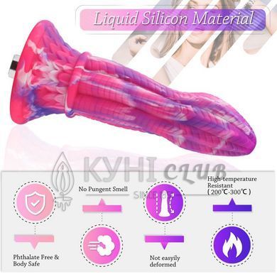 Фалоімітатор для секс-машин Hismith 10.3&Prime; Silicone Monster Dildo Series, KlicLok та присоска 104198 фото
