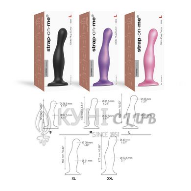 Насадка для страпона Strap-On-Me Dildo Plug Curvy Rose Dragee Metallic M 105795 фото