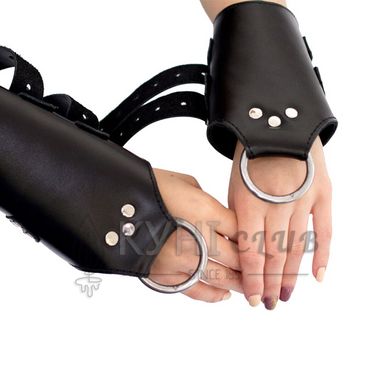 Манжеты для подвеса за руки Kinky Hand Cuffs For Suspension из натуральной кожи, цвет черный 103116 фото