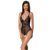 Боді з ажурним декором та відкритим кроком Passion URSULA BODY L/XL, black 103727 фото