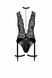 Боди Noir Handmade F297 Libido, M, черное, кружево, низ под латекс, открытый доступ, гартеры 108218 фото 4