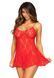 Сорочка бебі-дол Leg Avenue Rose Lace Flair Chemise Red, One Size 107121 фото 1