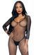 Бодістокінг Leg Avenue V Front Bodystocking One size Black, дрібна сітка, доступ 106601 фото 1
