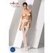 Эротические колготки-бодистокинг Passion S023 white, имитация чулок с секси ромбами и пояском 100823 фото 2