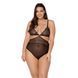 Боди Passion AMBERLY BODY 4XL/5XL black, ассиметричный крой, кружевной лиф, золотая нить 104961 фото 1
