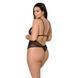 Боди Passion AMBERLY BODY 4XL/5XL black, ассиметричный крой, кружевной лиф, золотая нить 104961 фото 2