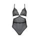 Боди Passion AMBERLY BODY 4XL/5XL black, ассиметричный крой, кружевной лиф, золотая нить 104961 фото 3