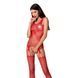 Бодистокинг Passion BS070 red, комбинезон, имитация чулок и ажурного топа 109087 фото 1
