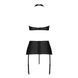 Комплект из эко-кожи с имитацией шнуровки Nancy Set black L/XL - Passion топ, трусики и пояс для чул 102959 фото 4