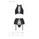 Комплект из эко-кожи с имитацией шнуровки Nancy Set black L/XL - Passion топ, трусики и пояс для чул 102959 фото 5