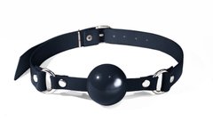 Кляп силиконовый Feral Feelings Silicon Ball Gag Black/Black, черный ремень, черный шарик 106241 фото